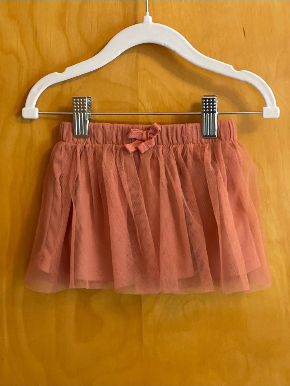 Peanuts Peach/Terracotta Tulle Skirt with Elastic Waist